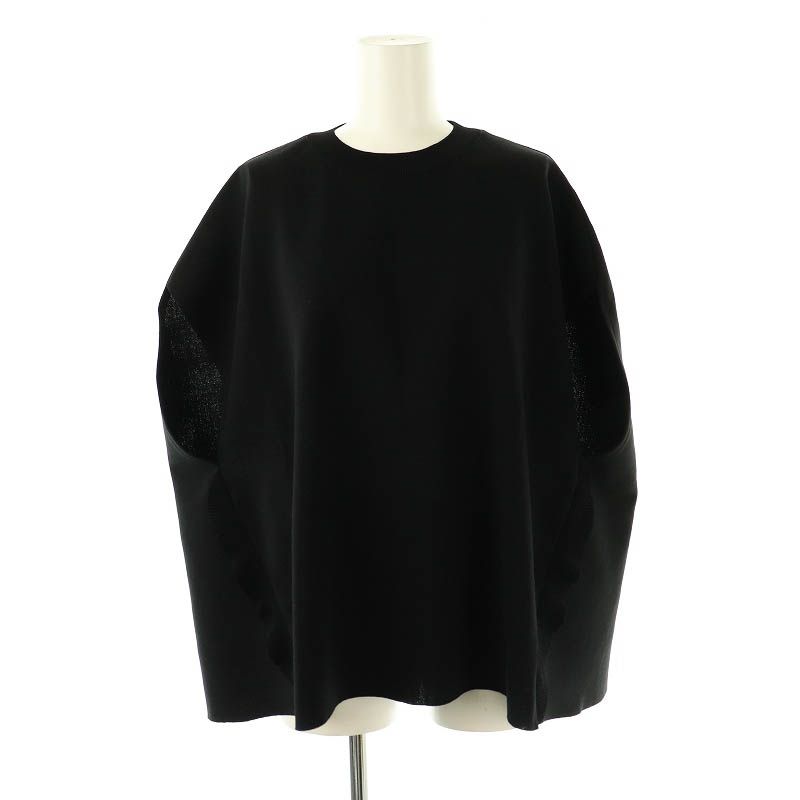 アドーア ADORE 24SS ラッフルニットプルオーバー カットソー ドルマンスリーブ 38 ブラック |DO OS