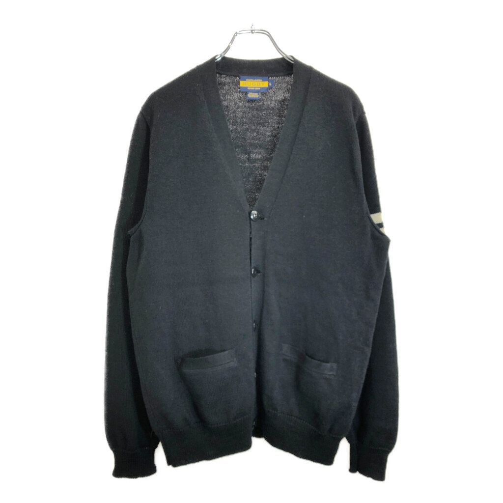 RUGBY by Ralph Lauren ラグビー ラルフローレン ウールニット カーディガン ブラック メンズ L 古着 V3317