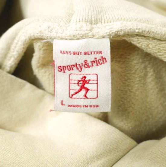 SPORTY&RICH スポーティーアンドリッチ アメリカ製 ロゴ刺繍 