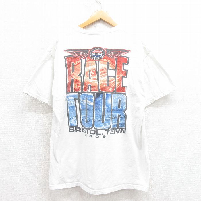 XL/古着 半袖 ビンテージ Tシャツ メンズ 00s レースツアー コットン クルーネック 白 ホワイト 25aug22 