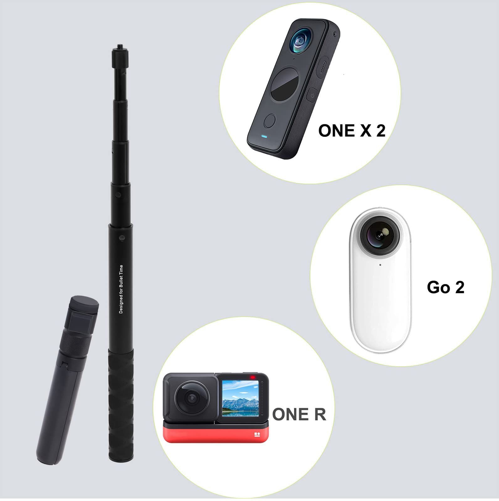 美品 Insta360 ONE X アクションカメラ 本体 自撮り棒 - その他