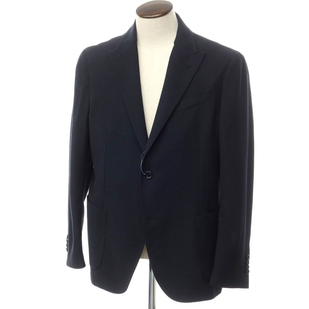 【中古】ラルディーニ LARDINI ウールポリエステル 2B テーラードジャケット ネイビー【サイズ54 7REG】【メンズ】