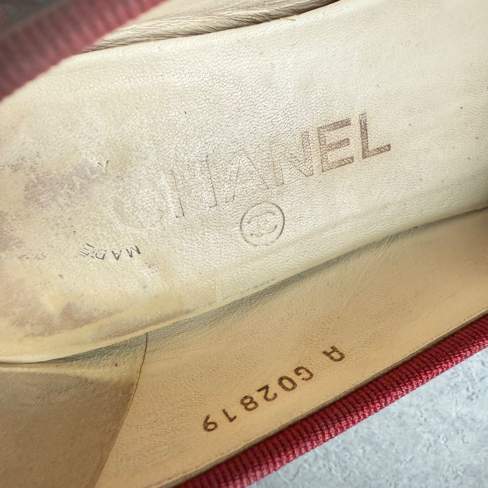 CHANEL シャネル ココマーク リボンバレエシューズ フラットシューズ 