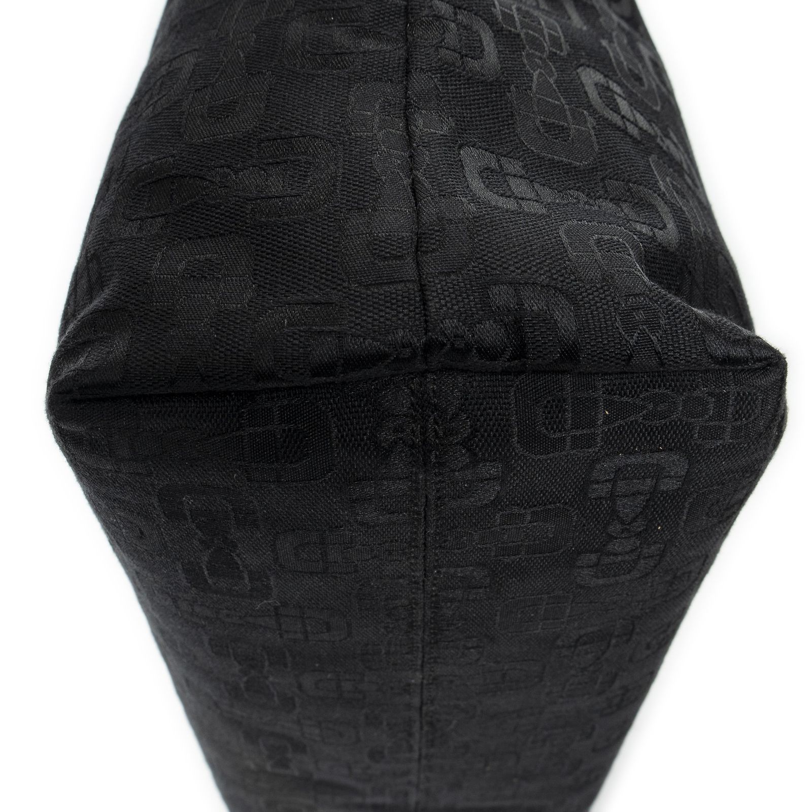 GUCCI グッチミディアムソフトショッピングトート黒ホースビットプリントグキャンバスA