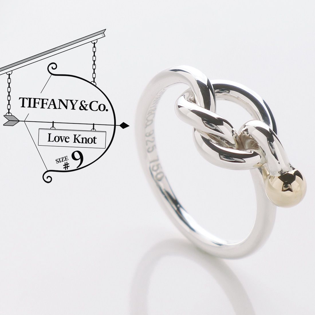 Tiffany\u0026Co ティファニー ラブノット リング 750 K18 リング-b2z