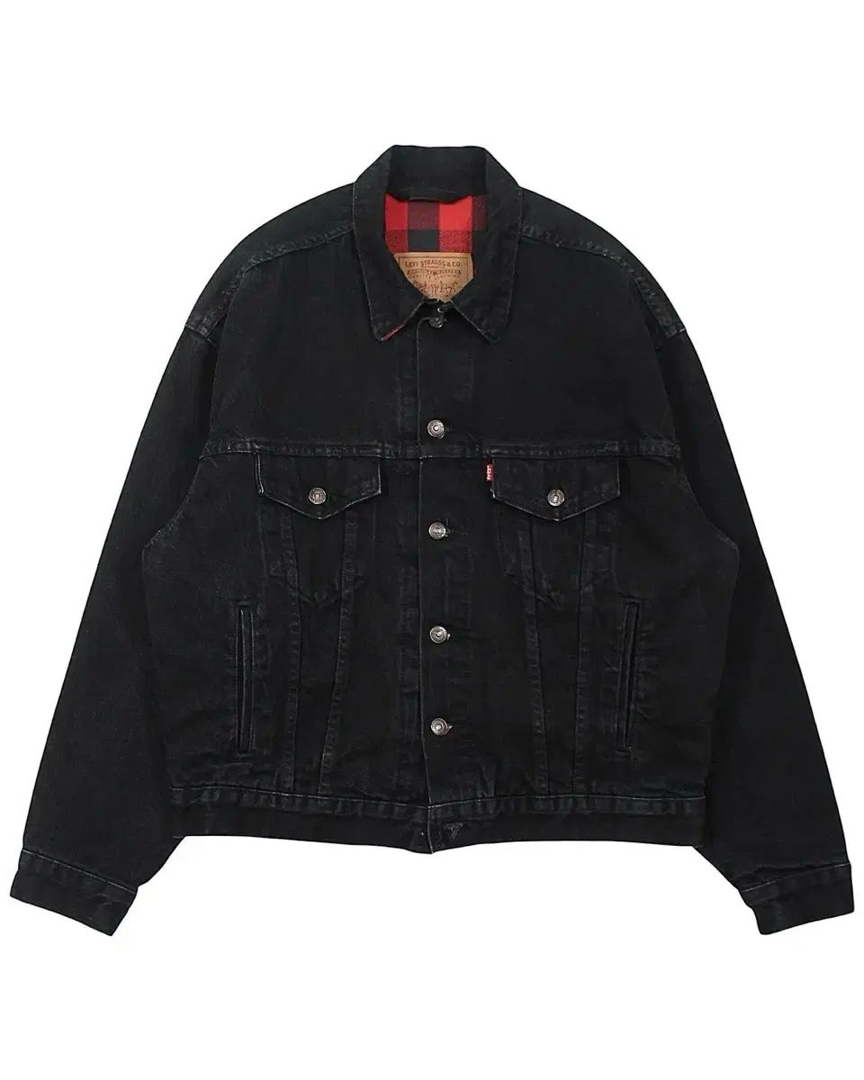 1992 USA リーバイス 70417-4159 フランネル ブラック デニム ジャケット アメリカ製