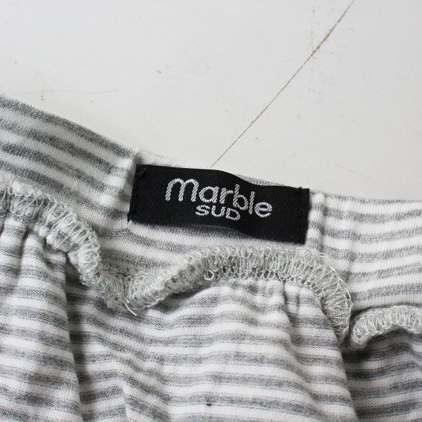 マーブルシュッド　marble sud リス 刺繍 ボーダー切替スカート