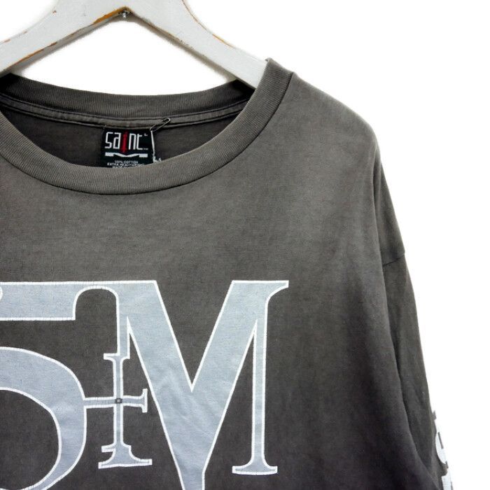 SAINT MICHAEL セントマイケル 国内正規 21AW LS TEE STMYES L/S T-SHIRT プリントTシャツ ロングスリーブ  長袖 ビンテージ加工 SM-A21-0000-022 BLACK ブラック 黒 L - メルカリ