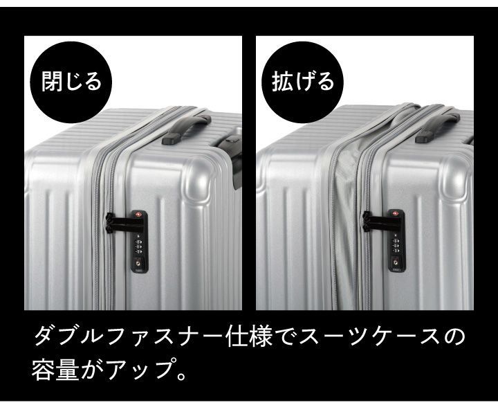  ･ キャプテンスタッグ スーツケース TSAロックWFタイプ S UV 0093 ブラック キャリーケース キャリーバッグ 軽量 Sサイズ 機内持ち込み ロック付き 旅行 ビジネス 持ち手調節 ダブルファスナーフック付き仕切りボード アイマスク 快適グッズ 旅行小物