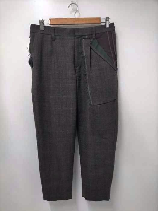 カラー kolor 22AW ポケット再構築チェックテーパードスラックス メン