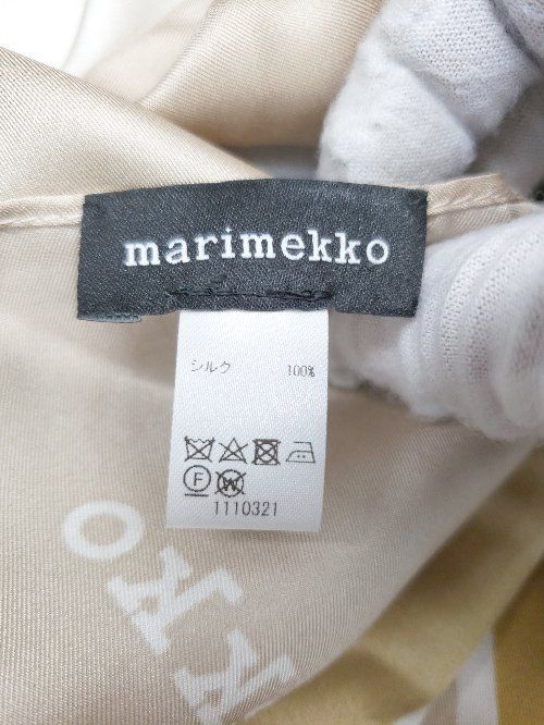 ◇ Marimekko マリメッコ 総柄 キレイめ ストール 表記なし ベージュ マルチ レディース P 