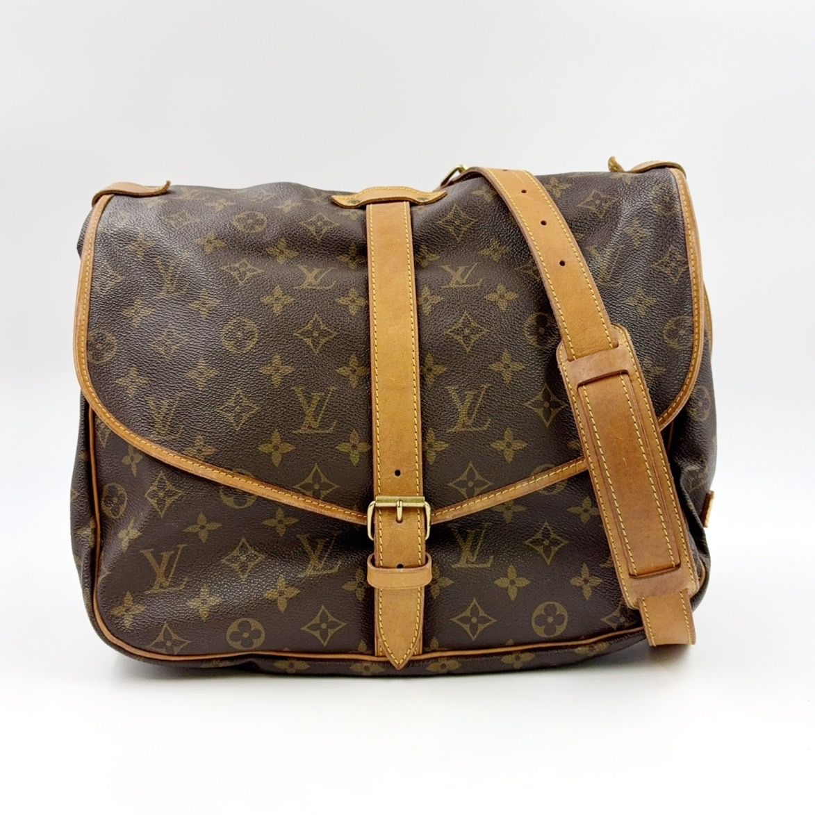 LOUIS VUITTON ソミュール35 モノグラム モノグラム レザー×PVC 
