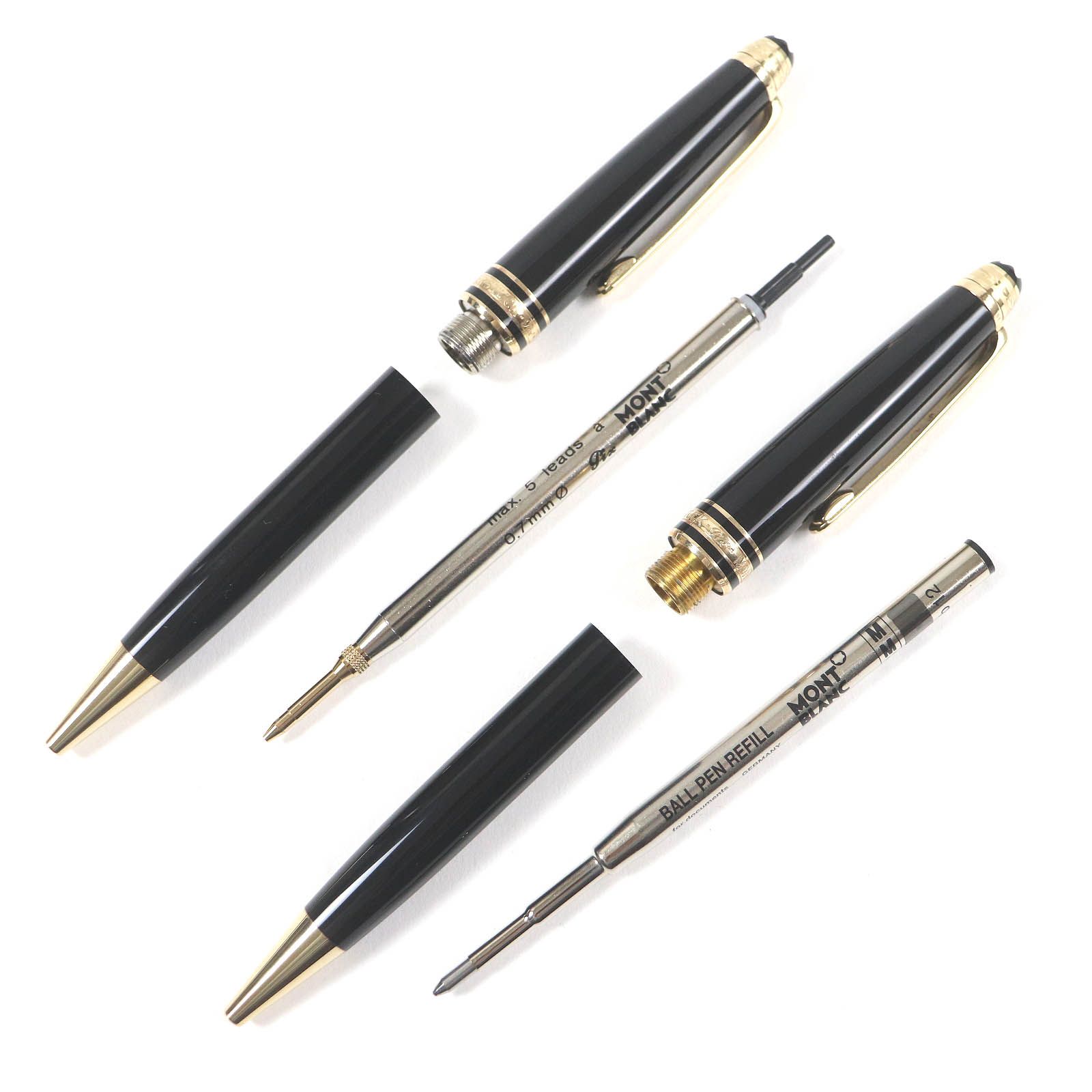 MONTBLANC - 美品□MONTBLANC モンブラン プレシャスレジン サファイア マイスターシュテュック クラシック シグネチャー ユニセフ フォーグッド 二本セット シャープペンシル ボールペン ブラック ゴールド 箱・ケース付き ドイツ製 メンズ 美品□MONTBLANC モンブラン プレシャスレジン サファイア マイ