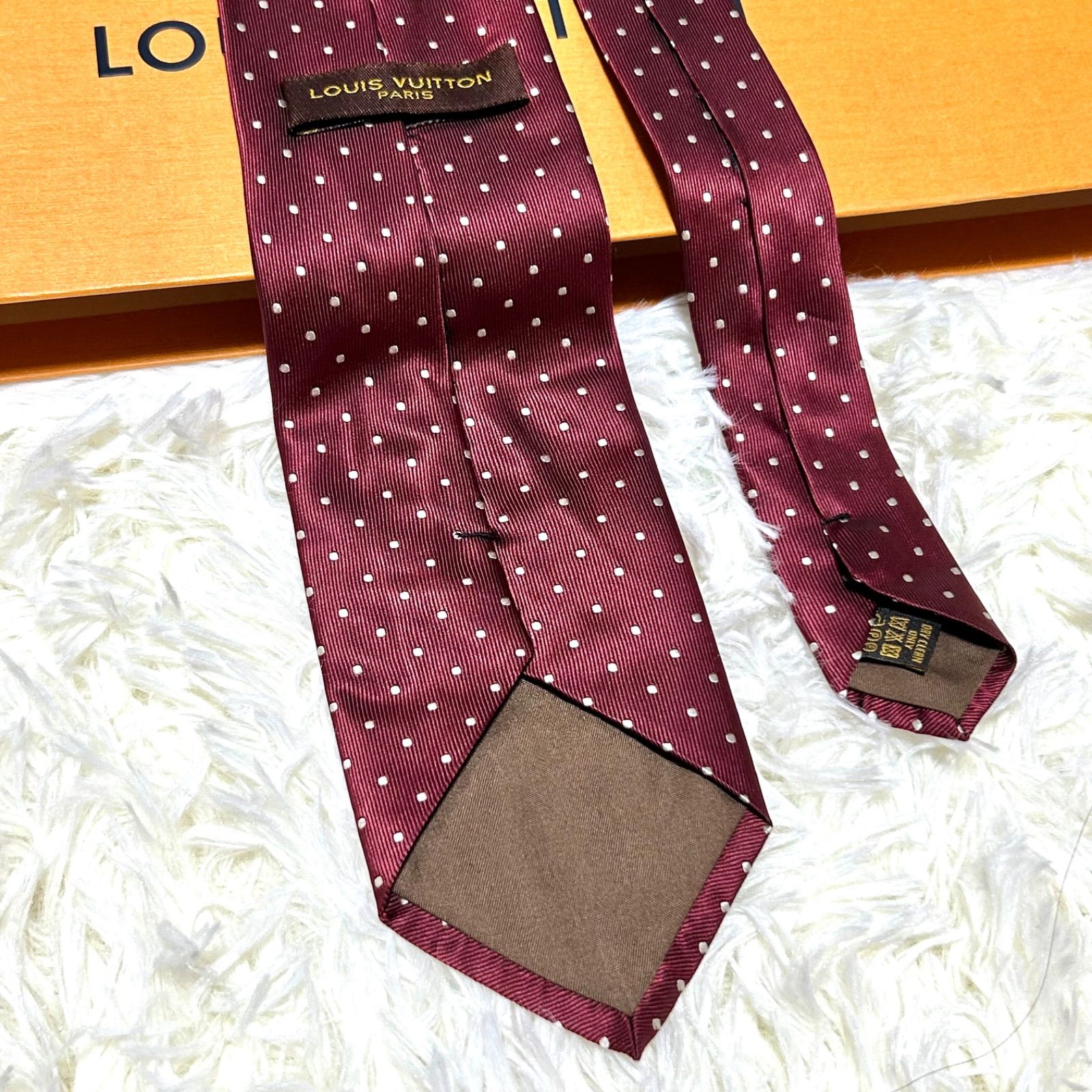 ルイヴィトン Louis Vuitton ネクタイ シルク100% ボルドー