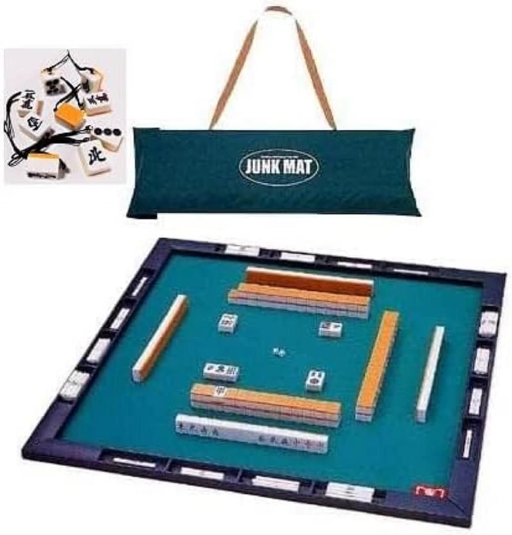 新品】(麻雀牌ストラップ1個付)麻雀牌・マットのセット・コンパス