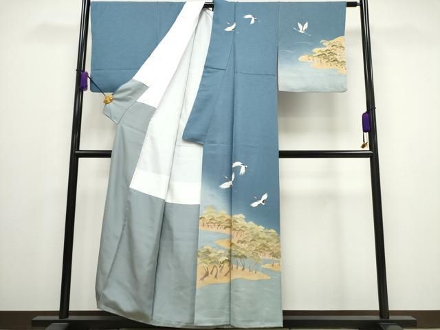 平和屋着物○訪問着 動物飛鶴笹文 金彩 正絹 逸品 CAAV9371ze