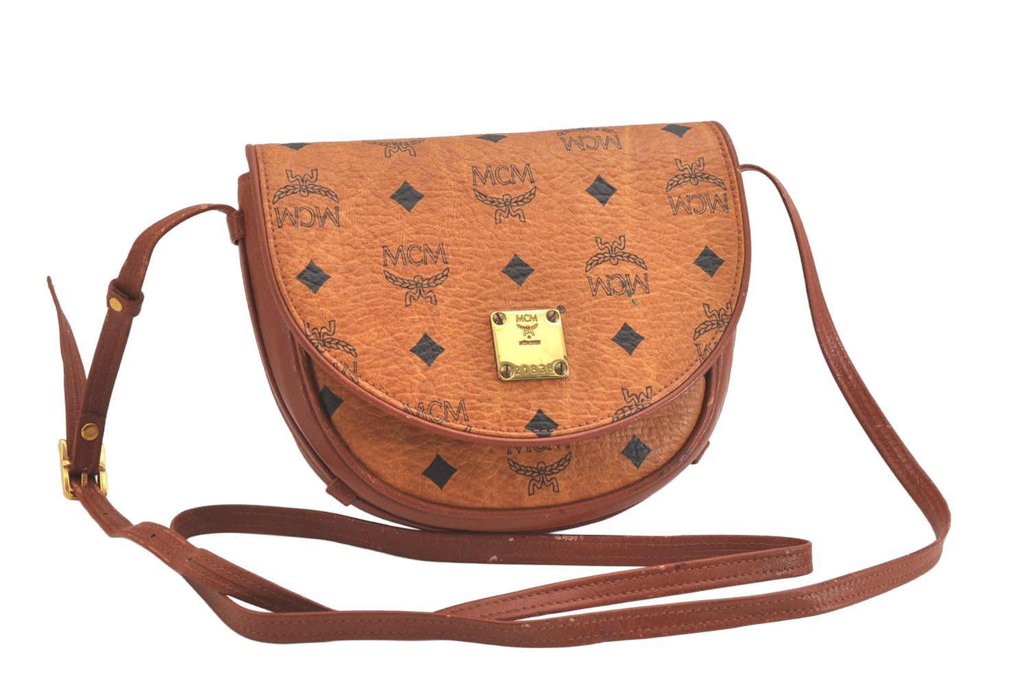 ◇A6157 MCM エムシーエム ヴィセトス柄 レザー 2WAY ビジネス バッグ