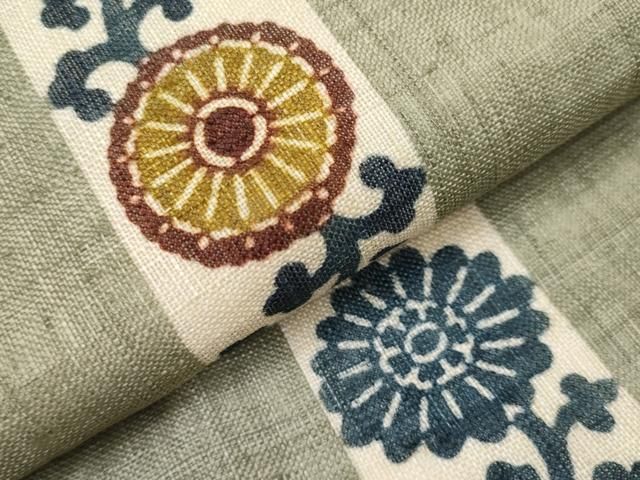 平和屋本店□極上 夏物 和染紅型 栗山紅型 栗山吉三郎 九寸名古屋帯 花