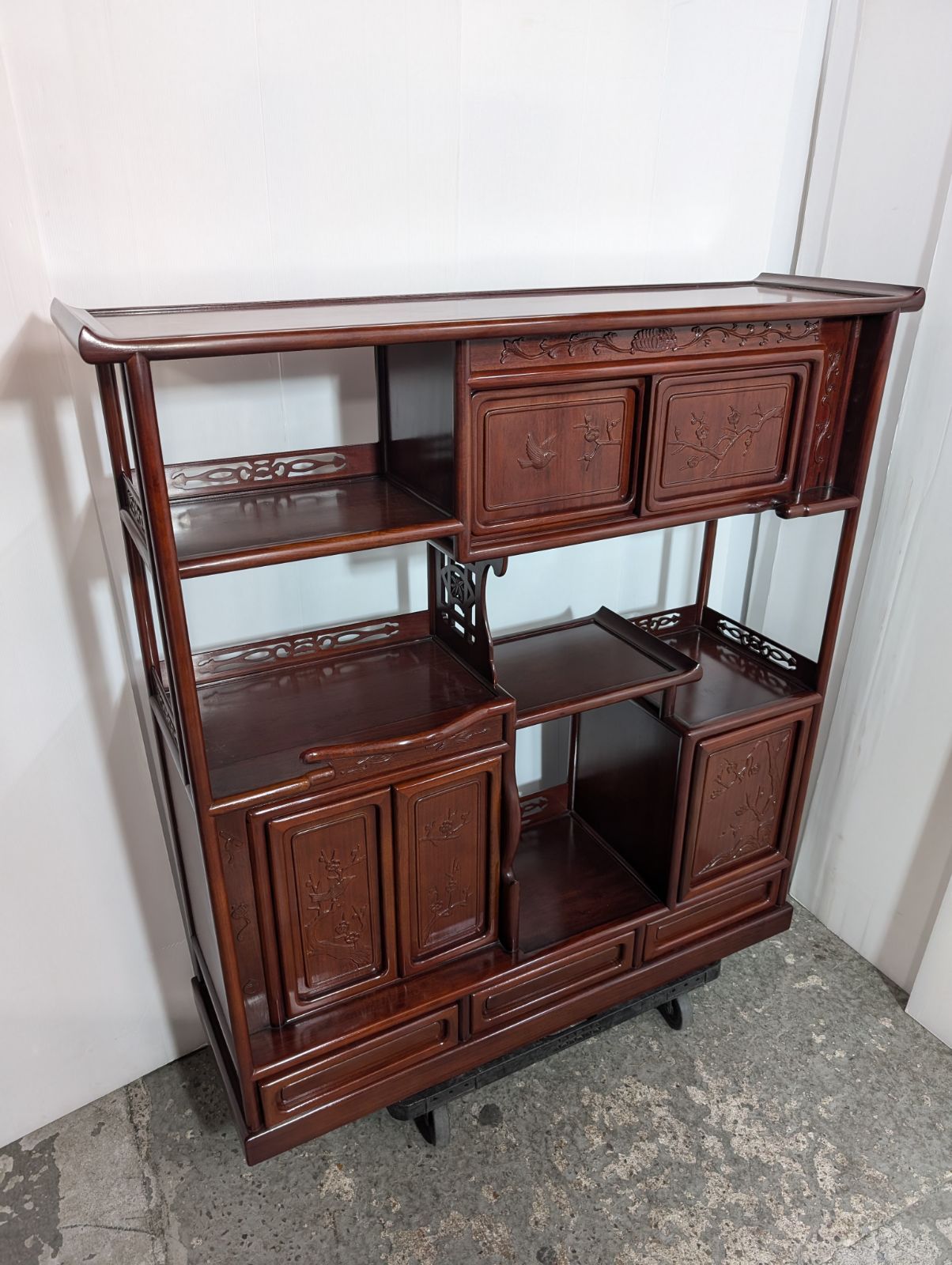 飾り棚 唐木家具 無垢 花梨 カリン 違い棚 天然木 花梨家具 - メルカリ