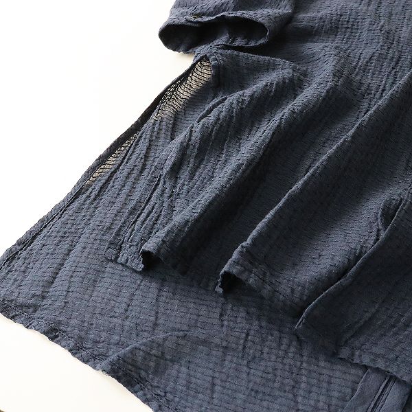 【2023/定価2.7万】キタン quitan *Kaftan Shirt Khadi Cotton カディコットンカフタンシャツ*1綿ネイビー(k25-2506-129)【40G52】 2023SS quitan キタン KAFTAN SHIRT KHADI COTTON カディ