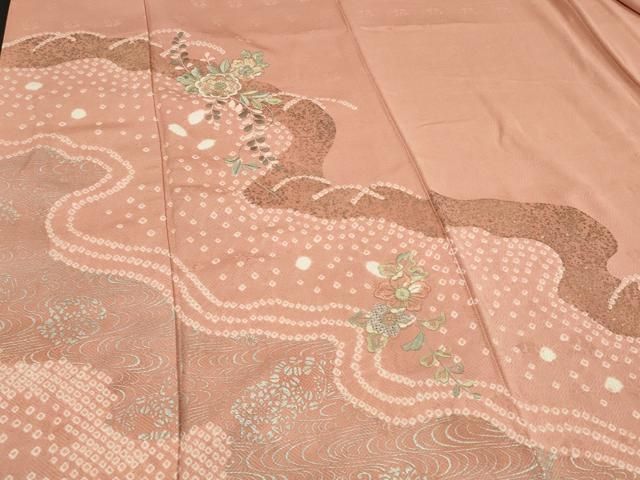 平和屋着物▽中国三大刺繍 スワトウ刺繍 汕頭刺繍 総刺繍 訪問着 単衣  