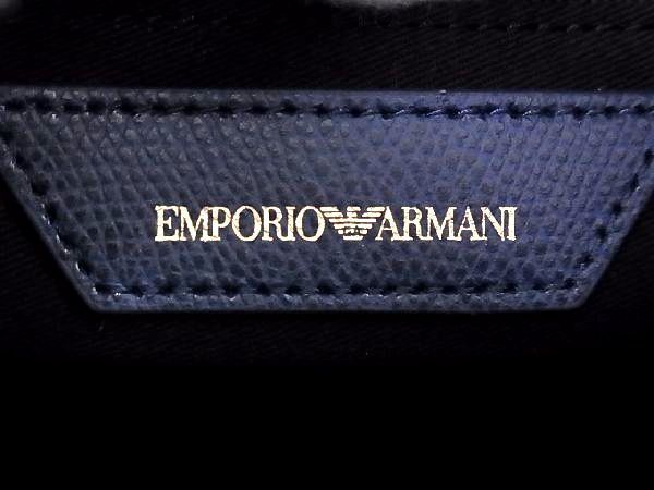 ■新品■未使用■ EMPORIO ARMANI エンポリオアルマーニ レザー 2WAY ショルダー ハンドバッグ トート 斜め掛け ブルー系 AL8433