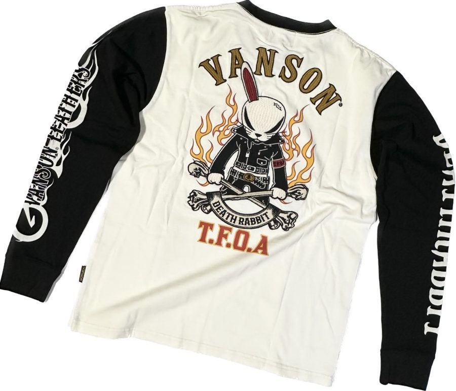 バンソン×クローズ WORST(ワースト) コラボ / 武装戦線 / ロングTシャツ / ナチュラル×ブラック / CRV-2313 / VANSON