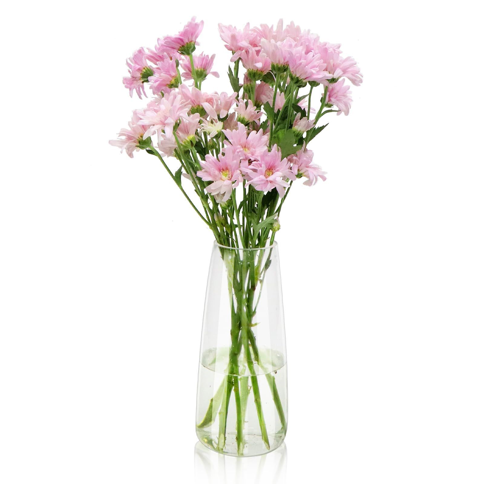 Vase flower 花器 造花 一輪挿し 水栽培 クリア シンプル インテリア 北欧 フラワーベース 玄関 おしゃれ 花瓶 リビング 高さ22cm 透明 寝室 DRERIOガラス花瓶