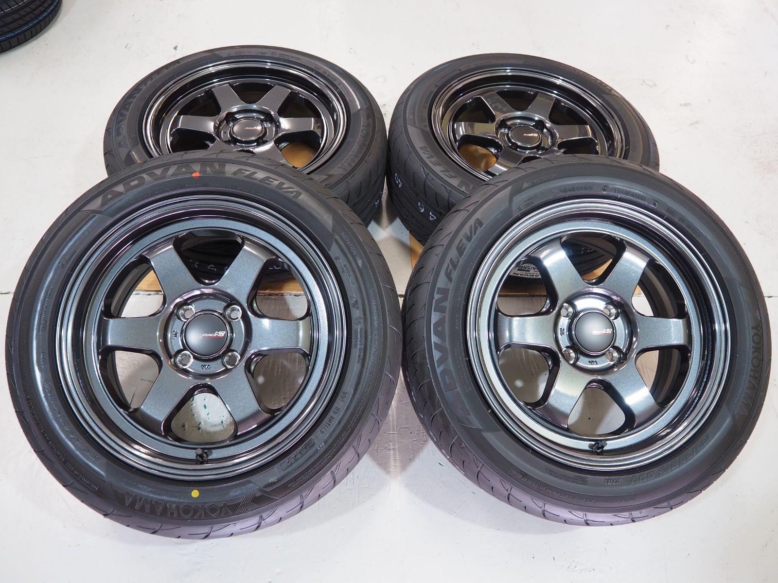 MID Rasing R06 15inch 7.0J 4H100 +35 ヨコハマ ADVAN FLEVA フレバ 