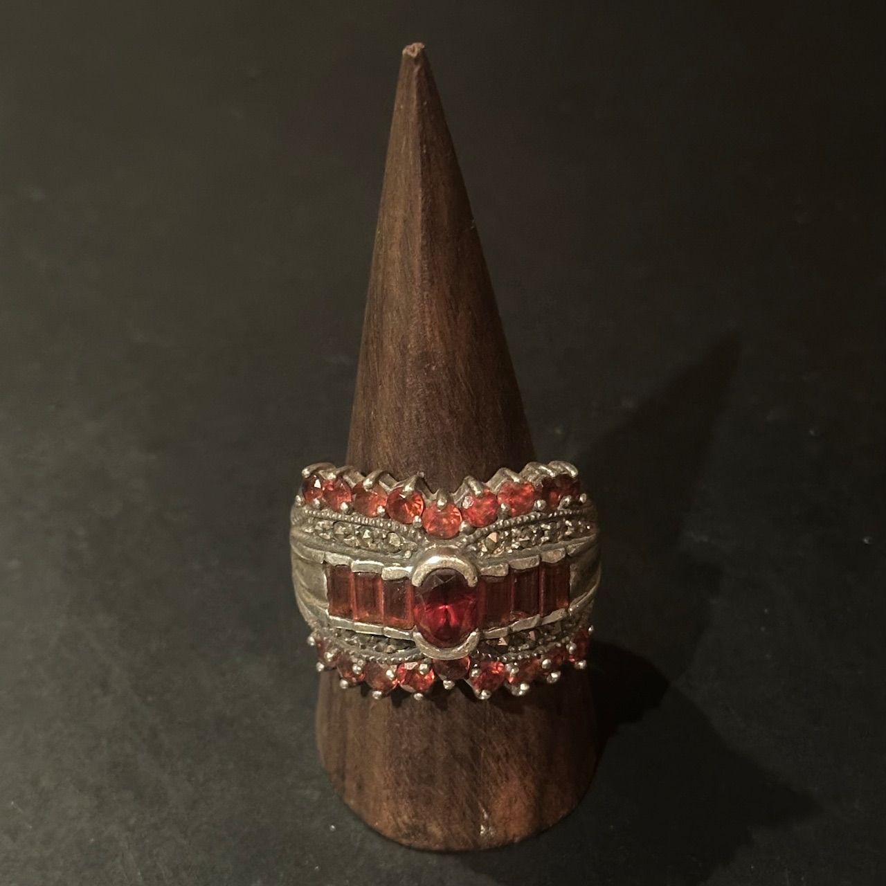 SILVER925 PINK STONE DESIGN RING/シルバーリング
