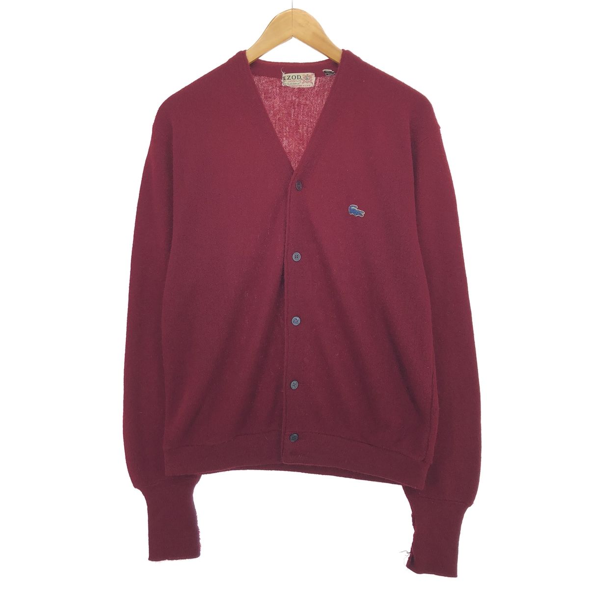 古着 70年代 ラコステ LACOSTE IZOD アクリルニットカーディガン USA製 メンズM ヴィンテージ/eaa420147