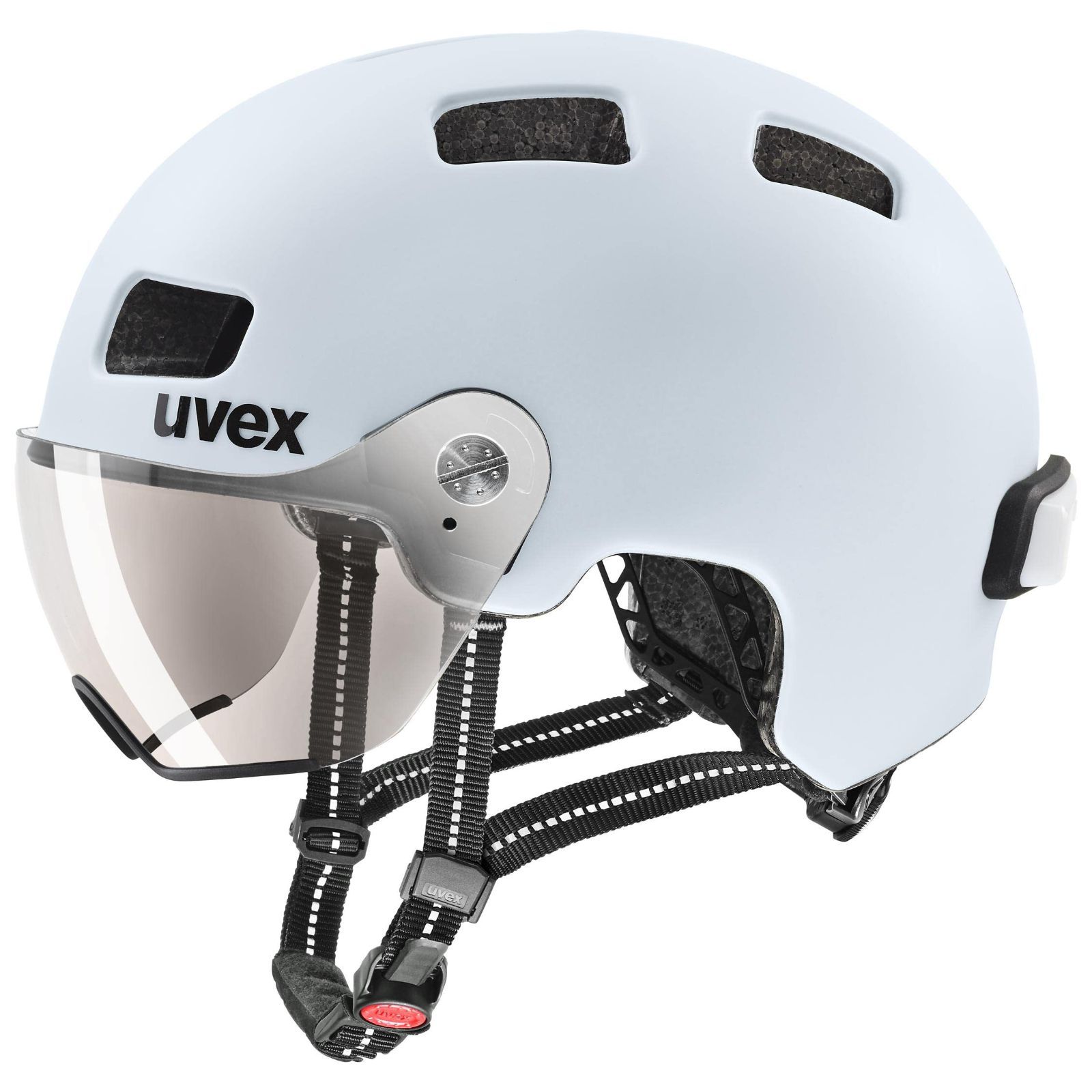 一流の品質 【特価セール】バイザー付き LEDライト付属 自転車ヘルメット ドイツ製 rush uvex(ウベックス) visor 