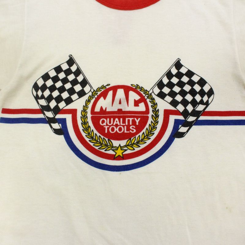 80s USA製 vintage Champion MAC TOOLS リンガーTシャツ メンズ 表記S
