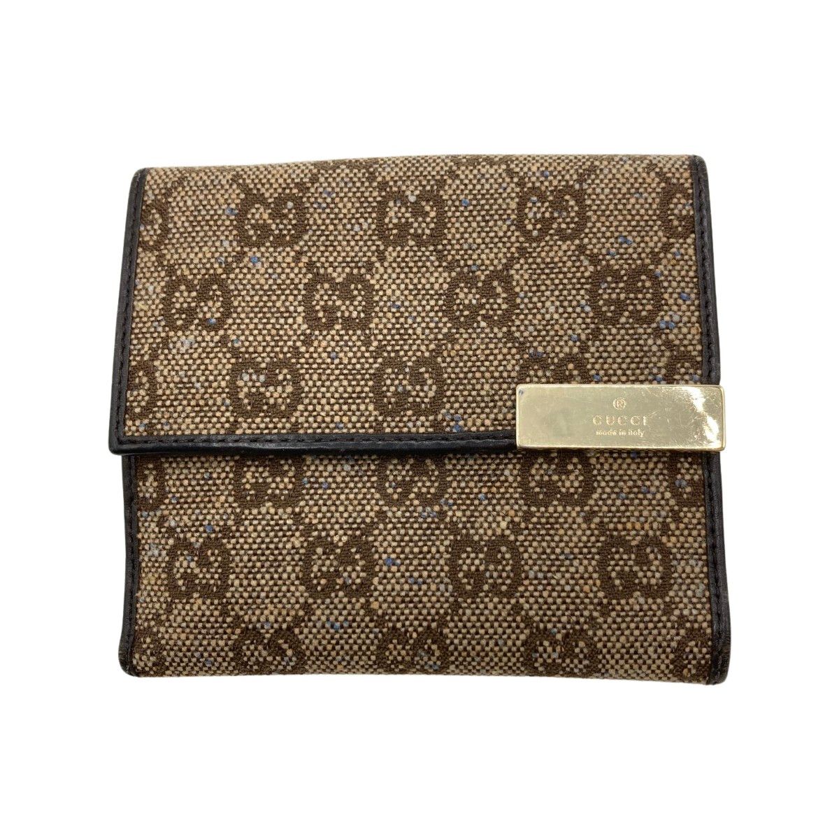 GUCCI グッチ 二つ折り財布 Wホック 257015・493075 ブラウン - メルカリ