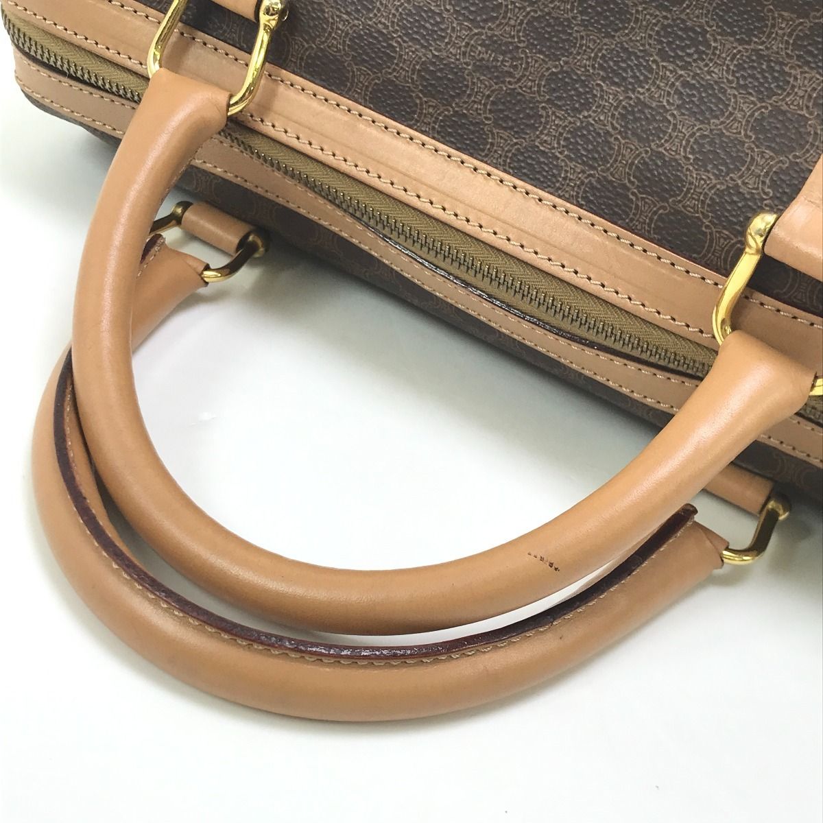 CELINE セリーヌ ボストンバッグ マカダム柄 ブラウン DECORATOM_COM_BR