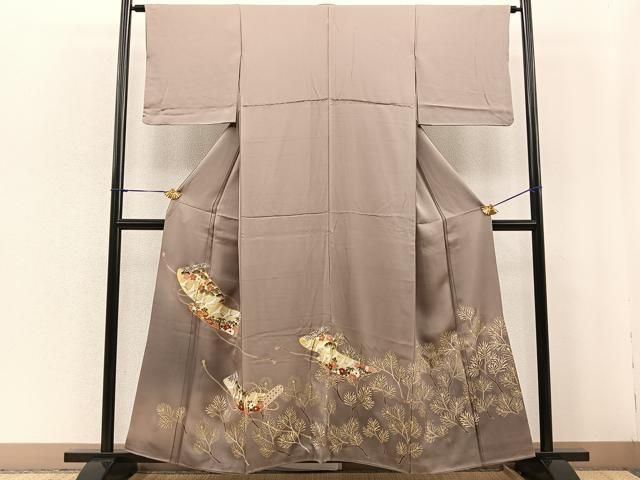 【華やか】⭐️金彩振袖⭐️縮緬⭐️雪輪重ね文様⭐️ 平和屋着物○豪華振袖 辻が花 雪輪花文 暈し染め 黒地 金彩 仮絵