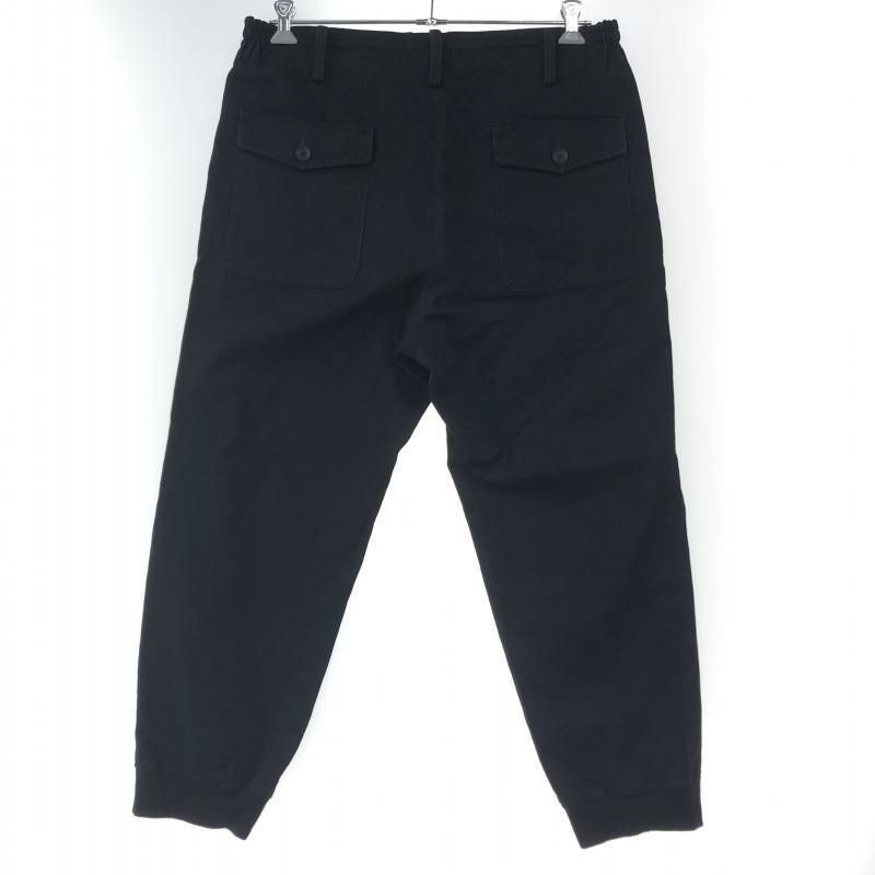 中古】Yohji Yamamoto ダブルステッチゴムパンツ 3 ブラック ヨウジ 
