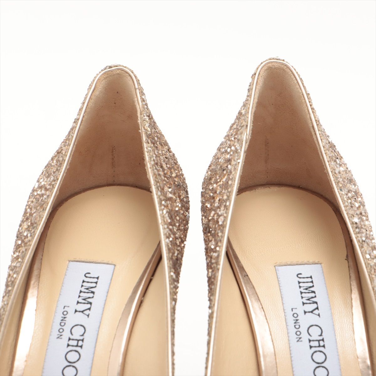 JIMMY CHOO ROMY85 グリッターパンプス(BALLET PINK) 直販お買い得 fgp