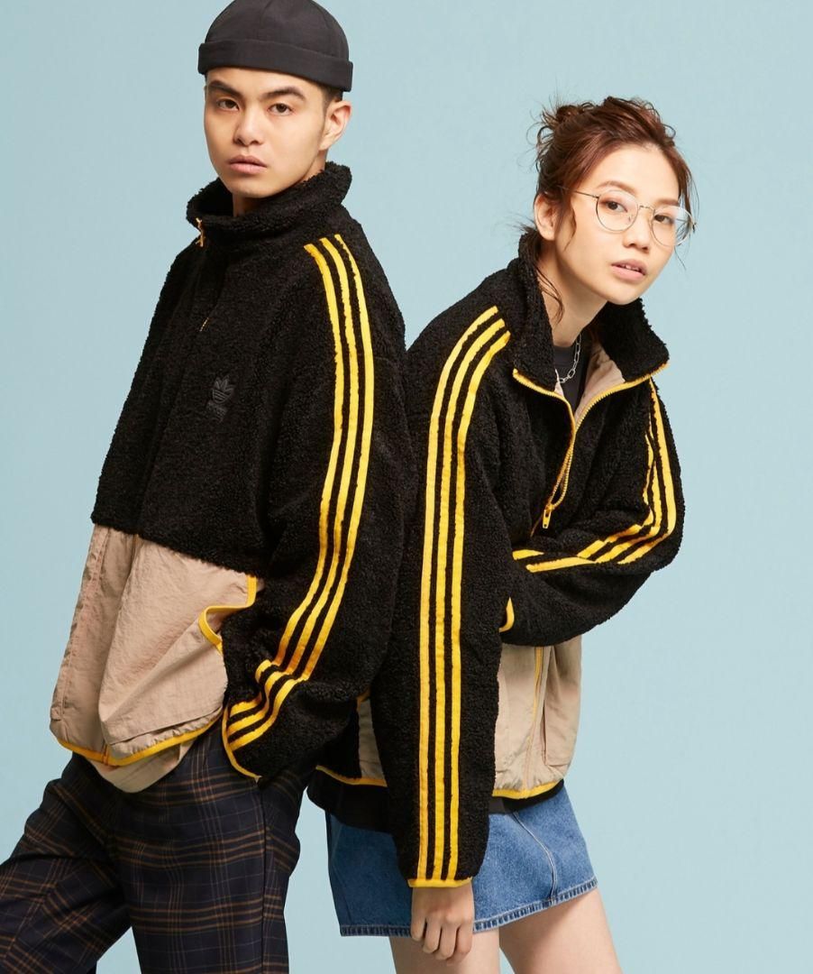 adidas シェルパ フルジップ ボアブルゾン アディダス ボアジャケット