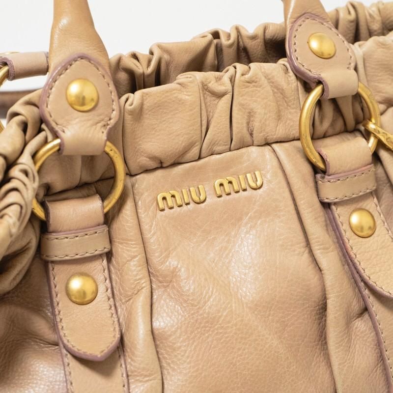 MIU MIU 2WAYショルダーバッグ レザー ベージュ RT0383 - bensamuel.org