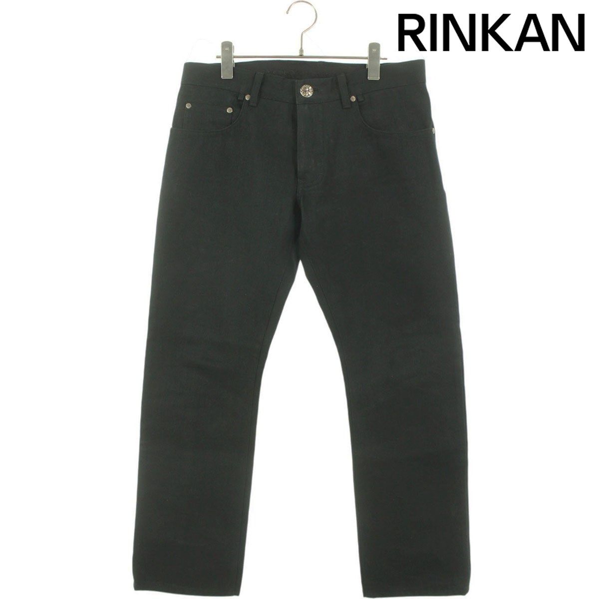 クロムハーツ DNM PANTS BLK クロスボールボタンロングパンツ メンズ 33インチ