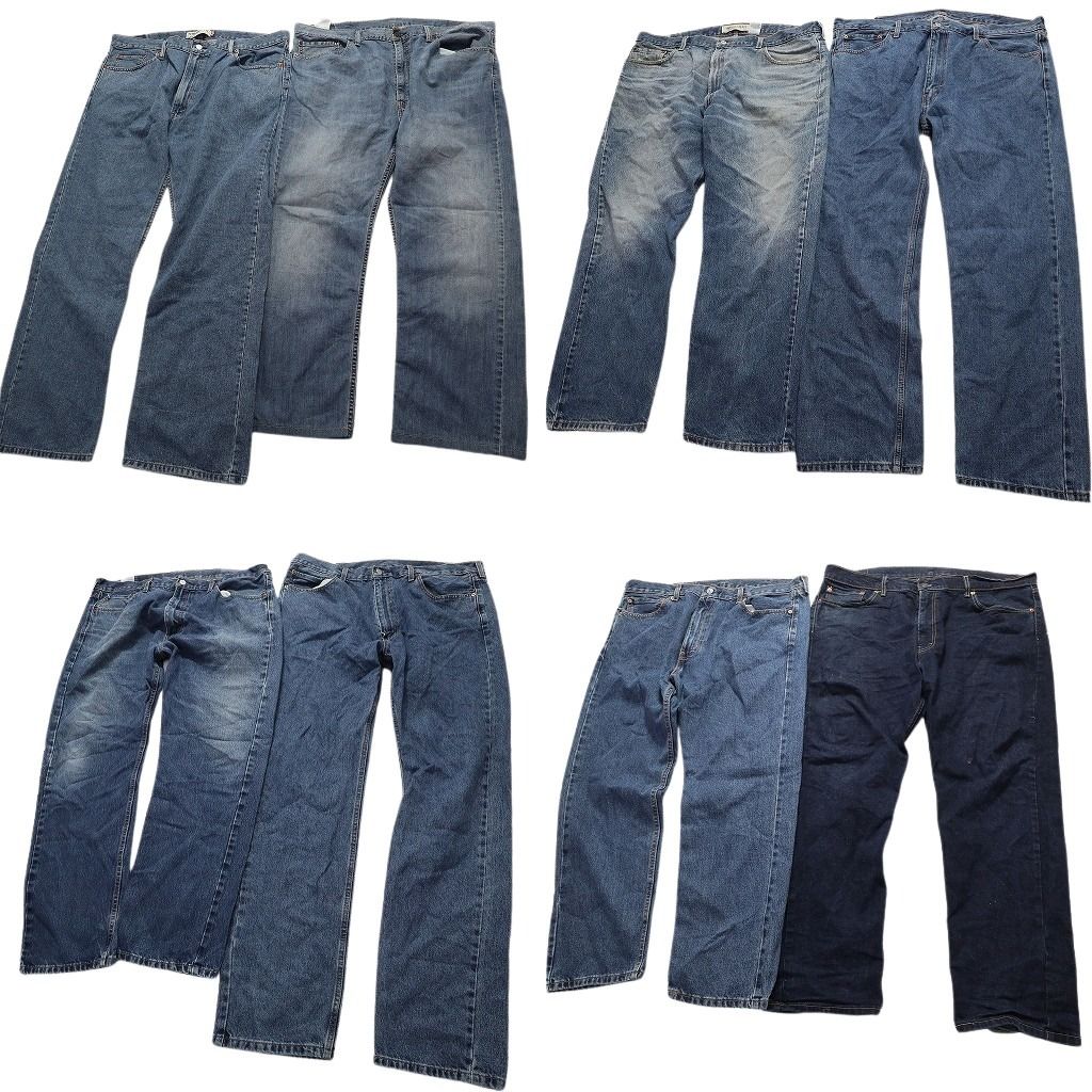 古着卸 リーバイス 505 デニム パンツ 8枚セット メンズ 40 |42 インディゴブルー ライトブルー アメカジ 古着 NA6483