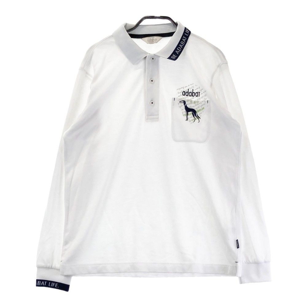 adabat 長袖ポロシャツ 48 (L) ホワイト サイズ：48 ADABAT アダバット 長袖ポロシャツ ホワイト系