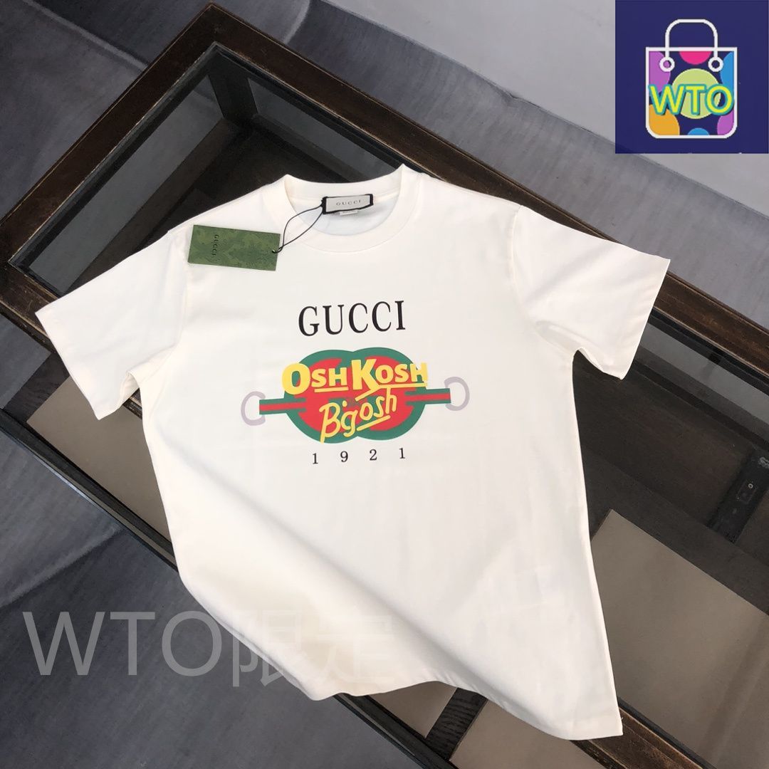 本日限定特価】GUCCI 春夏カップルTシャツ ブラック/ベージュ