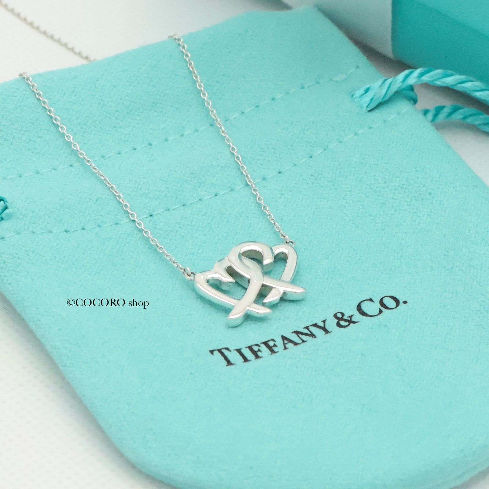 美品】ティファニー TIFFANY&Co. ダブル ラビング ハート
