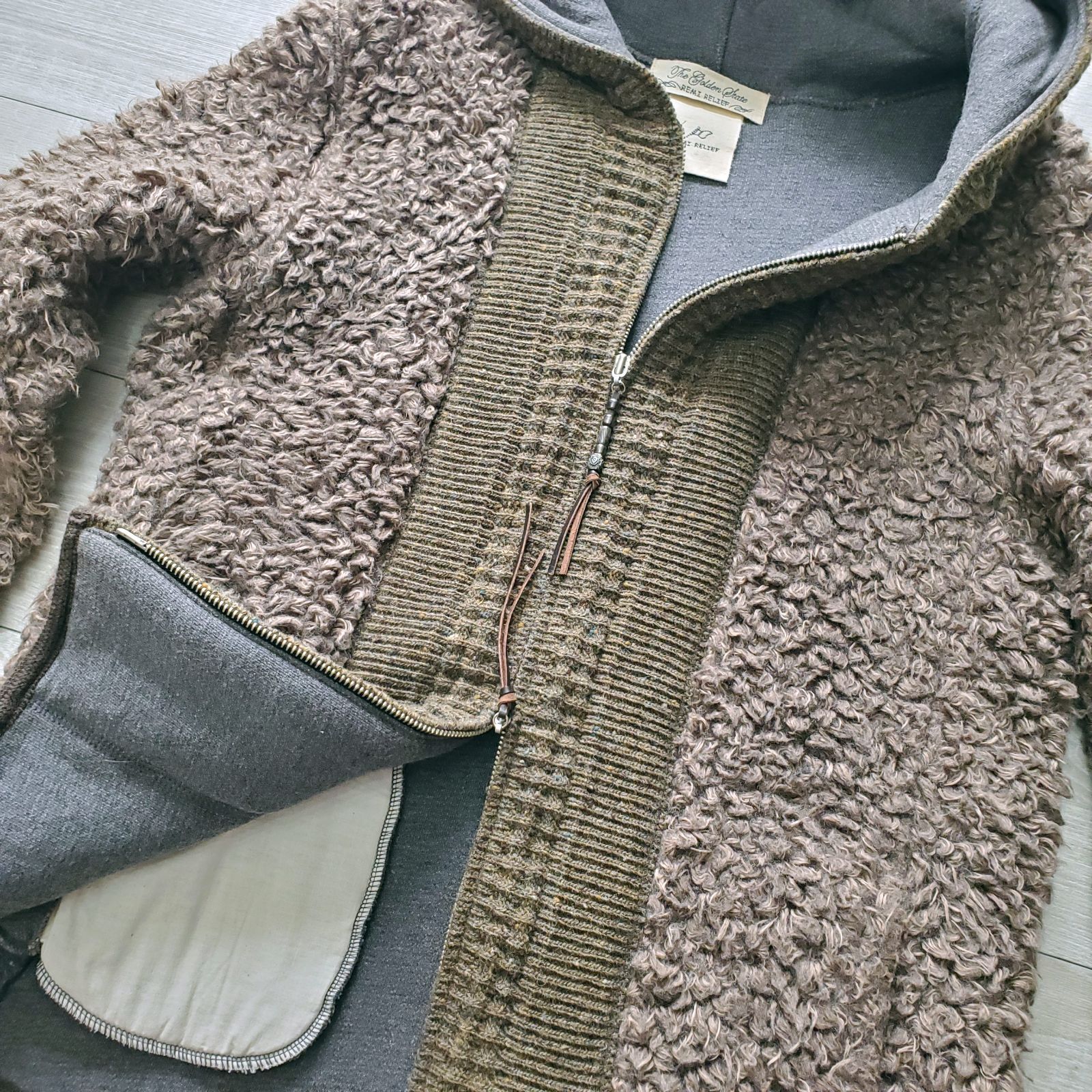 REMI RELIEFレミレリーフ□美品 16年 Poodle boa hoodie jacket 日本製  