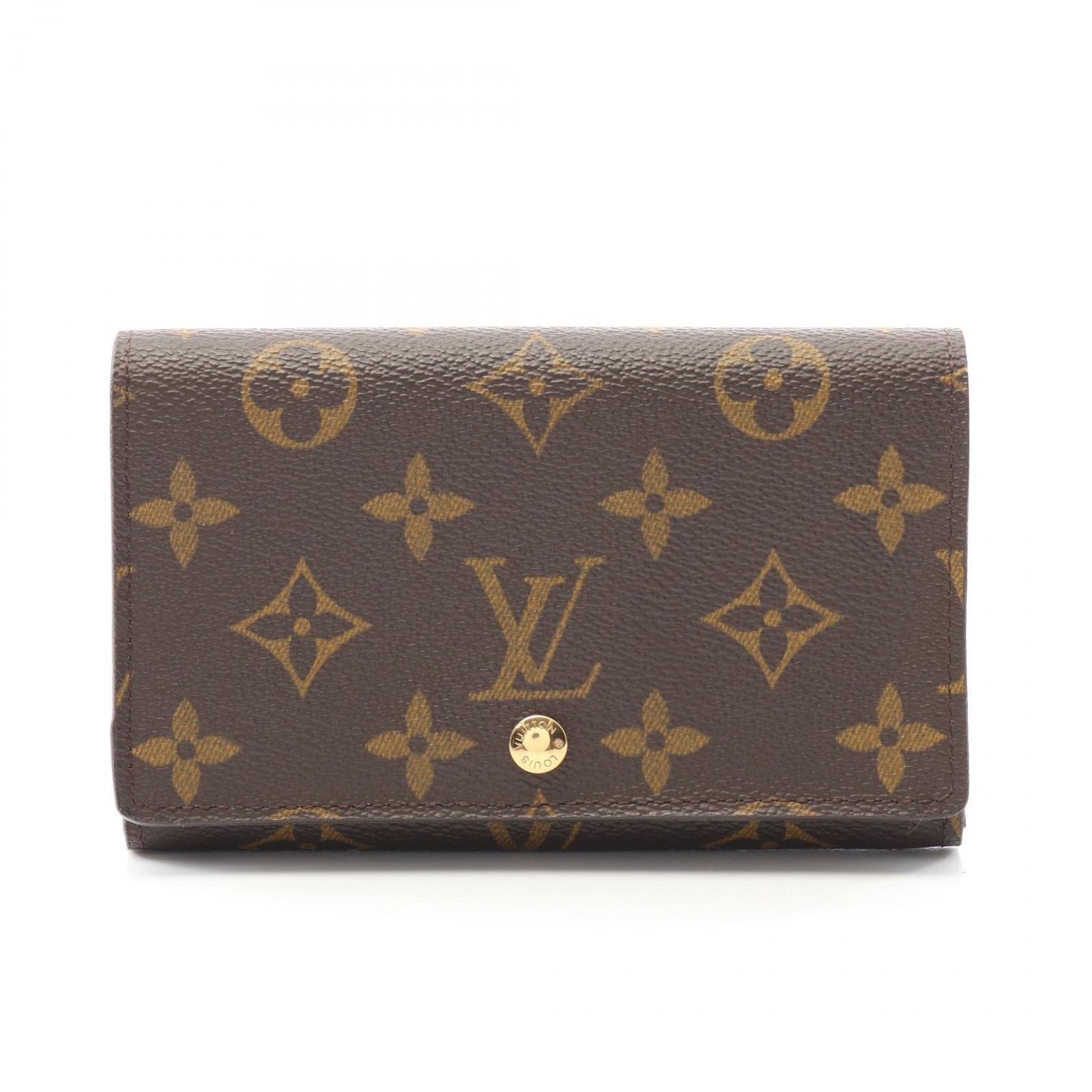 ルイ ヴィトン LOUIS VUITTON 二つ折り財布 ポルトモネ ビエ トレゾール M61730 PVCコーティングキャンバス レザー ポルトモネ ビエ トレゾール レディース Used A