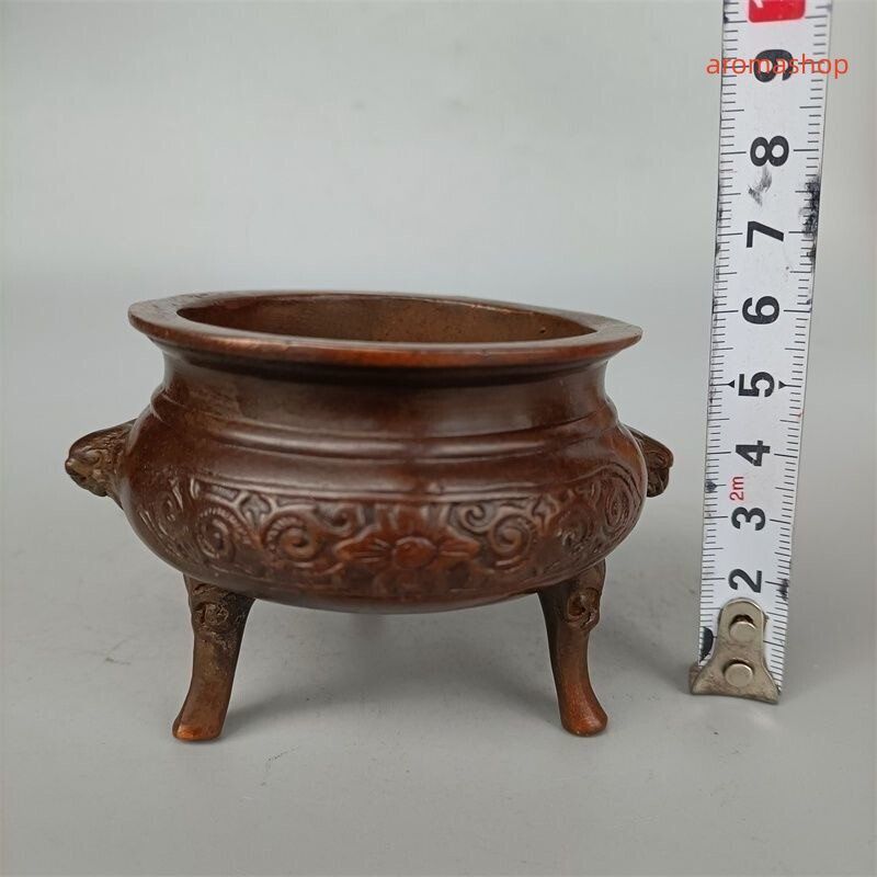 獣耳三足鼎炉鍍金花香炉銅器 置物 収蔵 - メルカリ