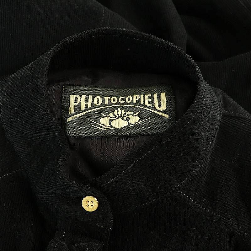 PHOTOCOPIEU コーデュロイベルテッド ワンピース バンドカラー フォトコピュー PHOTOCOPIEU コーデュロイベルテッドドレス