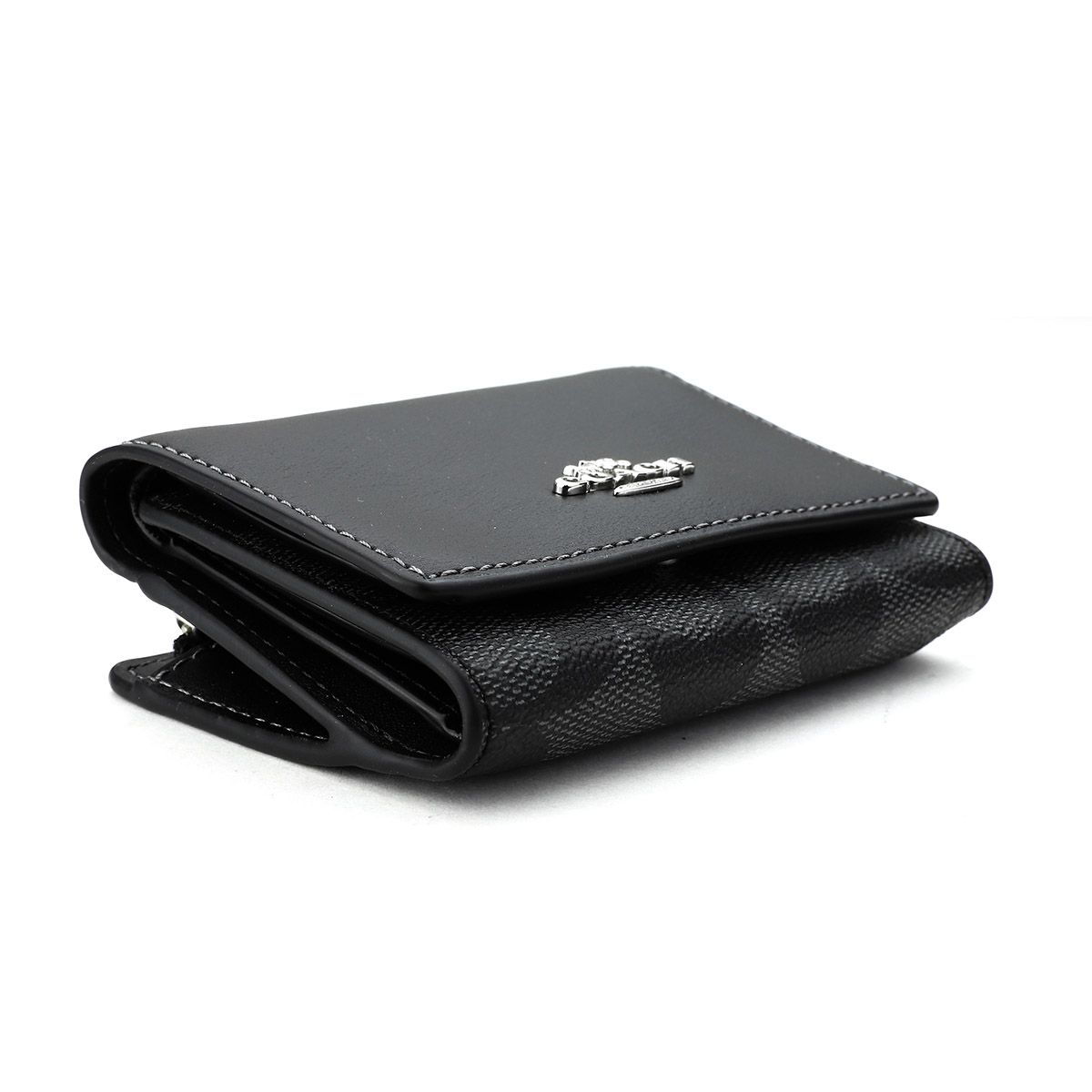コーチ COACH マイクロウォレット 三つ折り財布 ブラック 新品 コーチ COACH 3つ折り財布 マイクロ ウォレット グラファイト